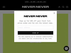 Never Never homepage screenshot