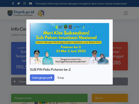 'depok.go.id' screenshot