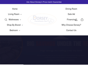 Dorseyfurniture homepage screenshot