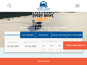 'tangalooma.com' screenshot