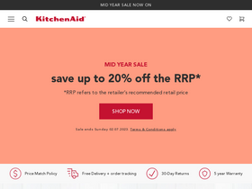 KitchenAid Australia homepage screenshot