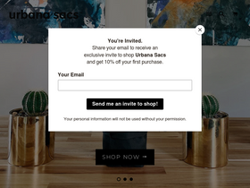 Urbana Sacs website screenshot