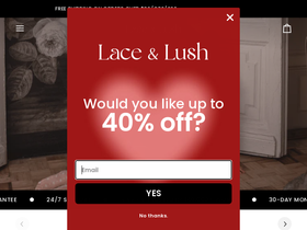 Lace & Lush homepage screenshot