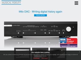 'musicalfidelity.com' screenshot