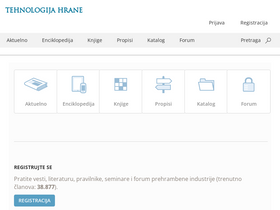 'tehnologijahrane.com' screenshot