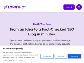 LongShot - Boost content creation with AI: factual, SEO-optimized, and customizable.