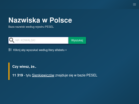 'polskienazwiska.pl' screenshot