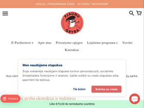 Pjaunu Grybą homepage screenshot