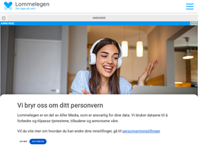 'lommelegen.no' screenshot