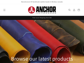 anchorleatherdesign.com homepage screenshot