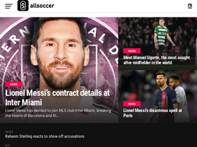 'allsoccer.co.uk' screenshot