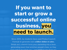 'productlaunchformula.com' screenshot