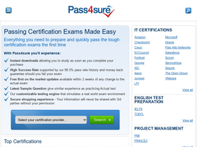 'pass4sure.com' screenshot