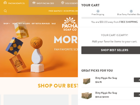 pachasoap.com homepage screenshot