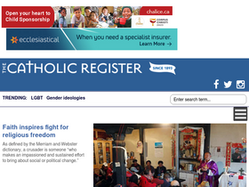 'catholicregister.org' screenshot