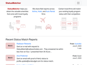 'statusmatcher.com' screenshot