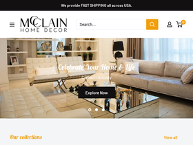 mcclainhomedecor.com homepage screenshot