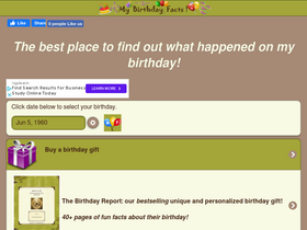 'mybirthdayfacts.com' screenshot