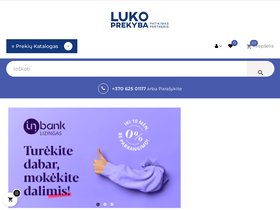 'lukoprekyba.lt' screenshot