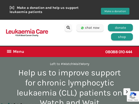 'leukaemiacare.org.uk' screenshot