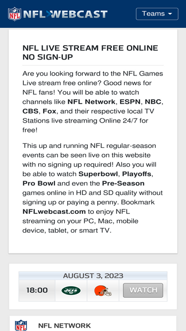 Free nfl streaming no best sale sign up