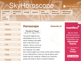 'skyhoroscope.com' screenshot