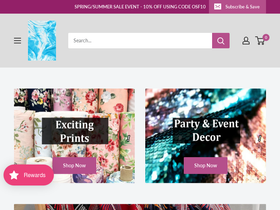 One Stop Fabrics homepage screenshot