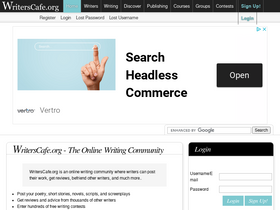 'writerscafe.org' screenshot