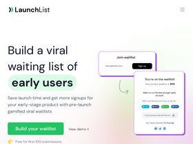 'getlaunchlist.com' screenshot