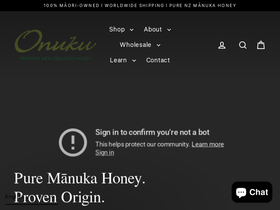 onukuhoney.co.nz homepage screenshot