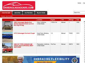 'davidsclassiccars.com' screenshot