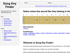 'songkeyfinder.com' screenshot