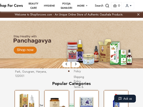 shopforcows.com homepage screenshot