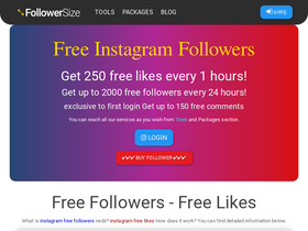 'followersize.com' screenshot