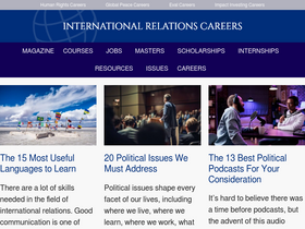 'internationalrelationscareers.com' screenshot