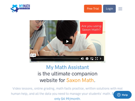 'mymathassistant.com' screenshot