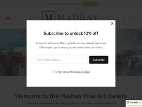 madhavfineart.com homepage screenshot