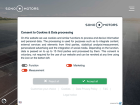'sonomotors.com' screenshot