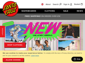 'santacruzskateboards.eu' screenshot