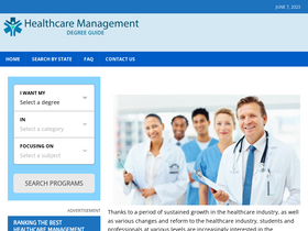 'healthcare-management-degree.net' screenshot