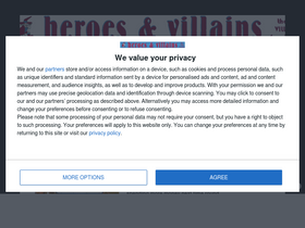 'heroesandvillains.info' screenshot