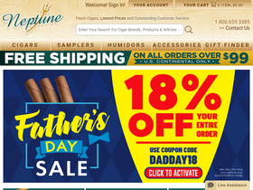 'neptunecigar.com' screenshot