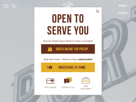 'portosbakery.com' screenshot