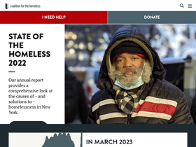 'coalitionforthehomeless.org' screenshot