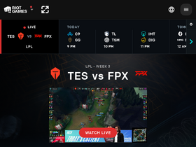 'lolesports.com' screenshot