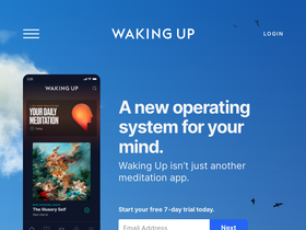 'wakingup.com' screenshot