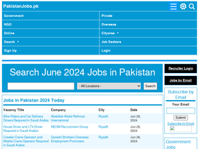 'pakistanjobs.pk' screenshot