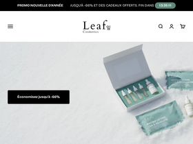 Leaf Cosmetics website screenshot