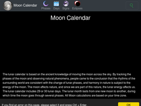 'moonsuncalendar.com' screenshot