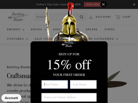 'battlingblades.com' screenshot